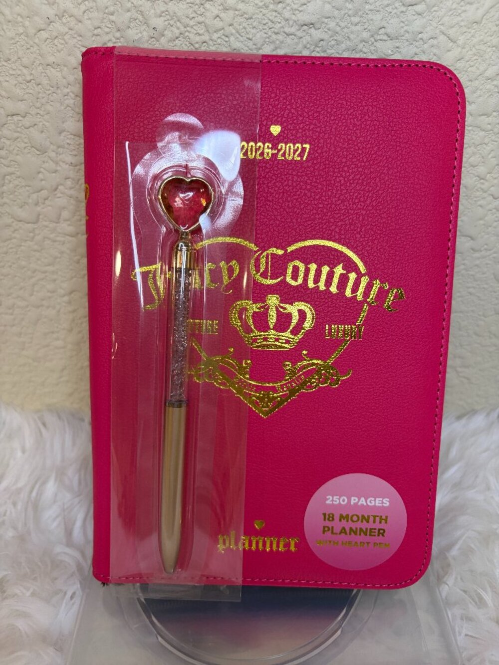 Juicy Couture 2026-2027 18 Month Weekly Planner Pink Zip Around NWT